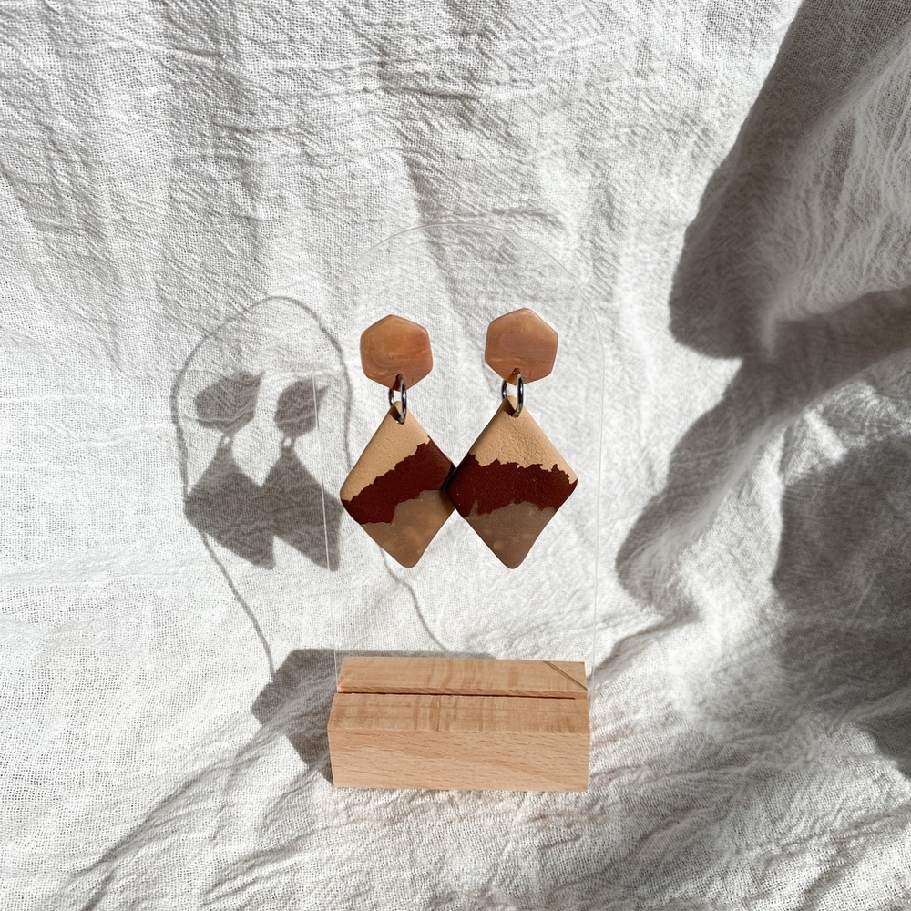 Beautiful Textured Fall Geometric Earrings